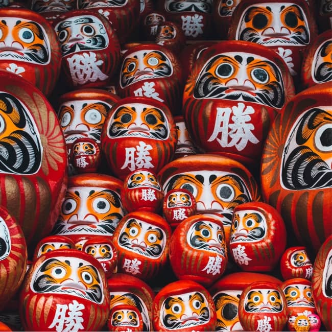 Muñecas Daruma en el Templo Katsuoji - Japón